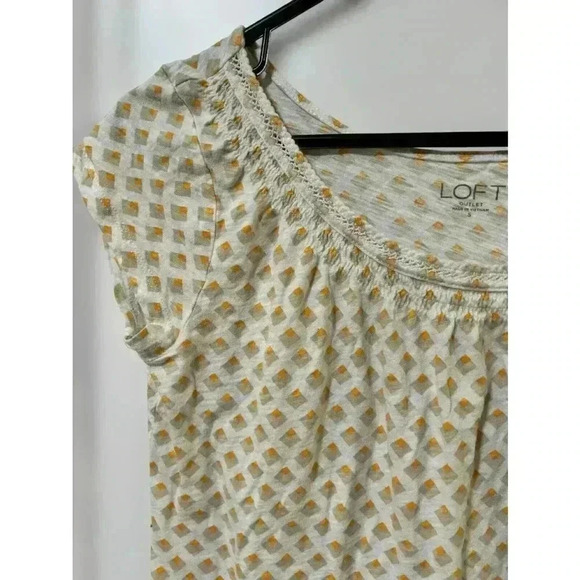 Loft Outlet Orange And‎ Beige Blouse, Size Small - Picture 4 of 4